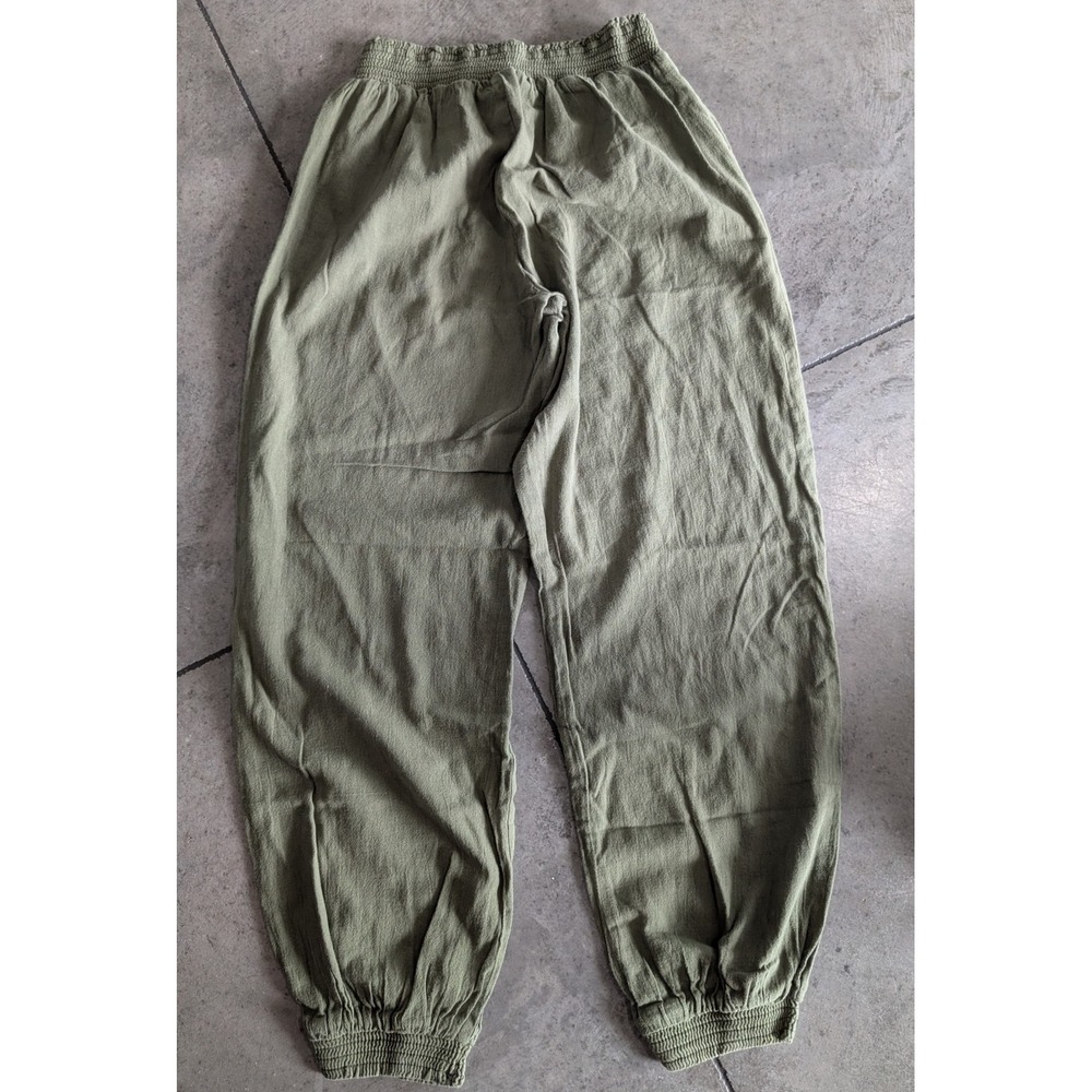 Aeropastle Women's Olive Green Jogger Pants Elastic‎ Waist Cropped Size XS - Picture 2 of 7